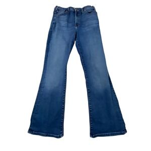 MOTHER The Hustler Ankle Flare Jeans Taking Chances Blue High Rise Flare Leg